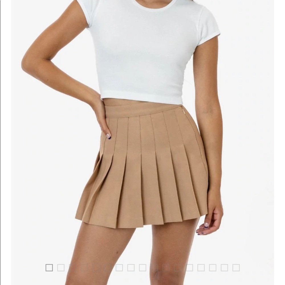 COPY - Los Angeles Apparel - Tan Tennis Skirt